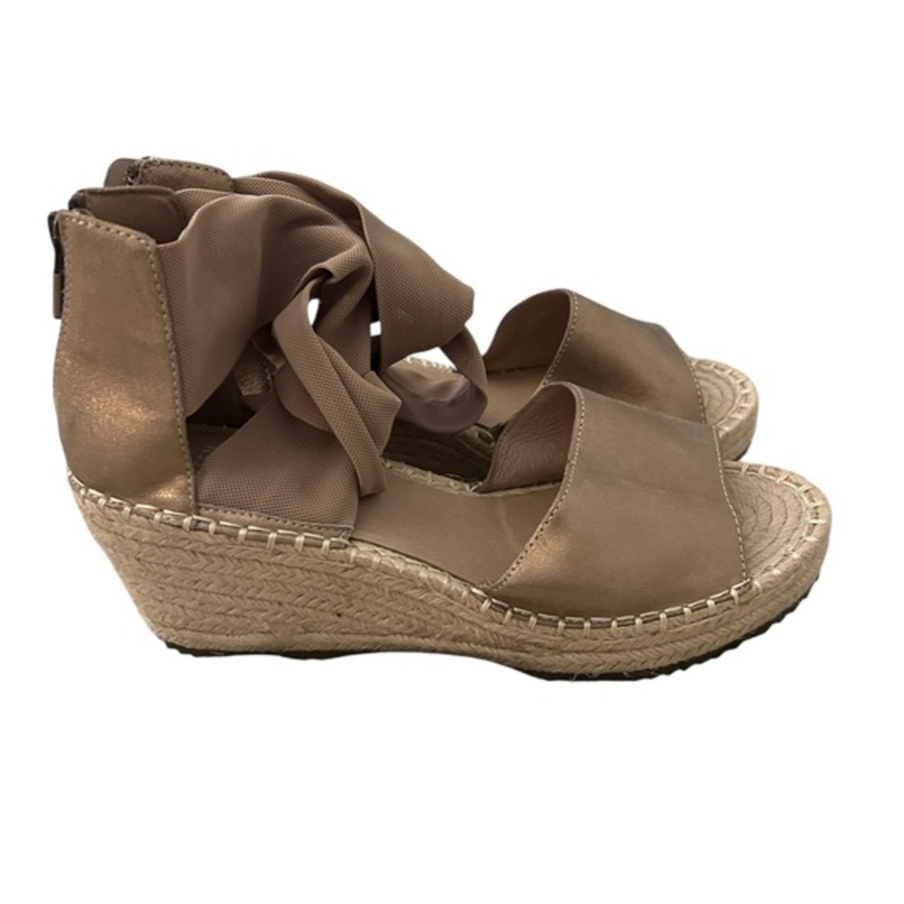NEW Eileen Fisher Wiley Knot Espadrille Leather Wedge Sandals - Picture 2 of 5